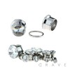 PRONG SET CZ 316L SURGICAL STEEL SCREW-FIT TUNNEL PLUG